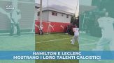 Hamilton e Leclerc mostrano il loro talento calcistico