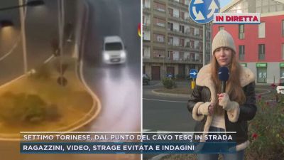 Settimo Torinese, cavo in strada ad altezza uomo