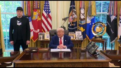 Musk lascia l'amministrazione Trump (con un occhio nero)