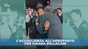 Pellacani torna a Roma dopo i 5 ori europei: mazzo di fiori all'aeroporto