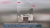 Lavagna, pioggia battente e vento forte