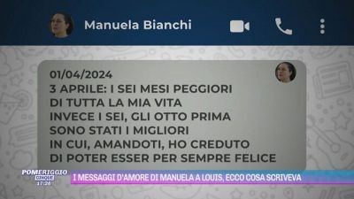 I messaggi d'amore di Manuela a Louis, ecco cosa scriveva