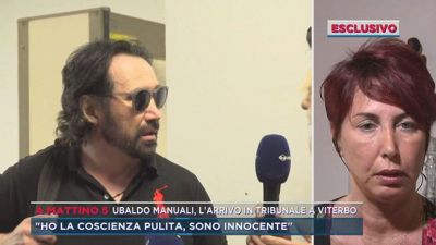 Ubaldo Manuali, l'arrivo in tribunale a Viterbo
