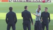 L'Inter in campo a Barcellona: Inzaghi concentrato, la grinta di Lautaro"