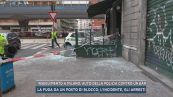 Inseguimento a Milano, auto della polizia contro un bar