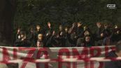 Striscioni e cori contro squadra e dirigenti alla festa del Milan
