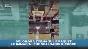 Achille Polonara torna a casa: il video dei tiri a canestro