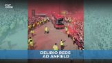 Accoglienza da brividi per il Liverpool ad Anfield per il match che vale la Premier