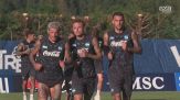 Il Napoli di corsa verso la nuova stagione: l'allenamento a Dimaro