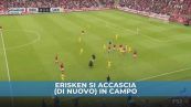 Grande paura per Eriksen: nuovo malore e collassa in campo