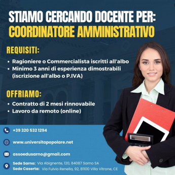 UNIVERSITA' POPOLARE #coordinatore amministrativo