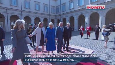 Roma, Carlo e Camilla in visita da Mattarella al Quirinale