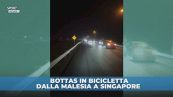 Bottas, dal GP della Malesia a quello di Singapore in bici: la pazza avventura