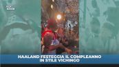 Haaland con il casco vichingo