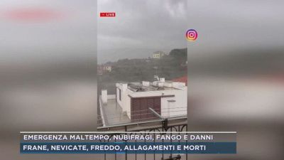 Lavagna, pioggia battente e vento forte