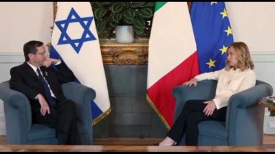 Meloni riceve il presidente israeliano Herzog a Palazzo Chigi