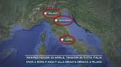 Manifestazioni 25 aprile, tensioni in tutta Italia