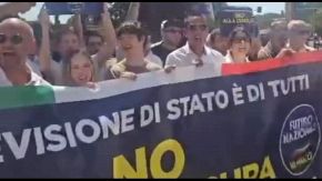 Futuro Nazionale protesta sotto sede Rai contro la censura al partito