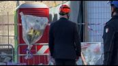 Gualtieri depone mazzo di fiori in memoria dell'operaio morto ai Fori