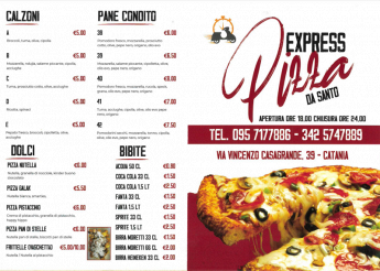 menu pizza express da santo catania 1