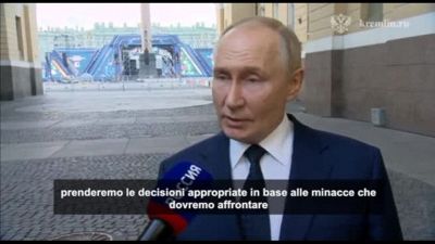 Putin: se Kiev colpirà Russia con armi Nato, "decisioni appropriate"