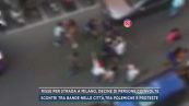 Risse per strada a Milano, decine di persone coinvolte