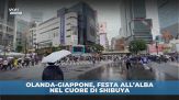 Olanda-Giappone, festa all'alba nel cuore di Shibuya