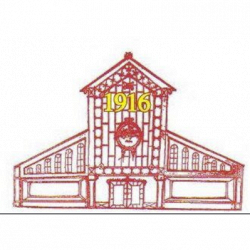 Mercato dell'antica tettoia dell'orologio logo