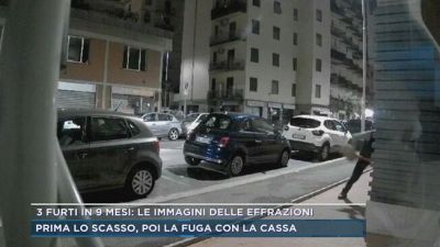 3 furti in 9 mesi: le immagini delle effrazioni