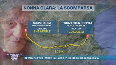 Corpo senza vita emerge dall'Adige, potrebbe essere nonna Clara