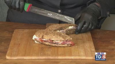 Gusto Verde: panino con mozzarella e prosciutto crudo