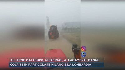 Grandine e allagamenti vicino a Faenza