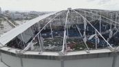 Lo stadio dei Tampa Bay Rays devastato dal ciclone Milton