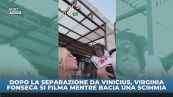 La ex di Vinicius bacia una scimmia