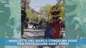 Mascotte del Barça in giro per Barcellona