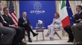 G7, oltre mezz'ora di bilaterale tra Meloni e Biden