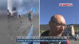 Etna, eruzione e nube alta chilometri dal cratere sud-est